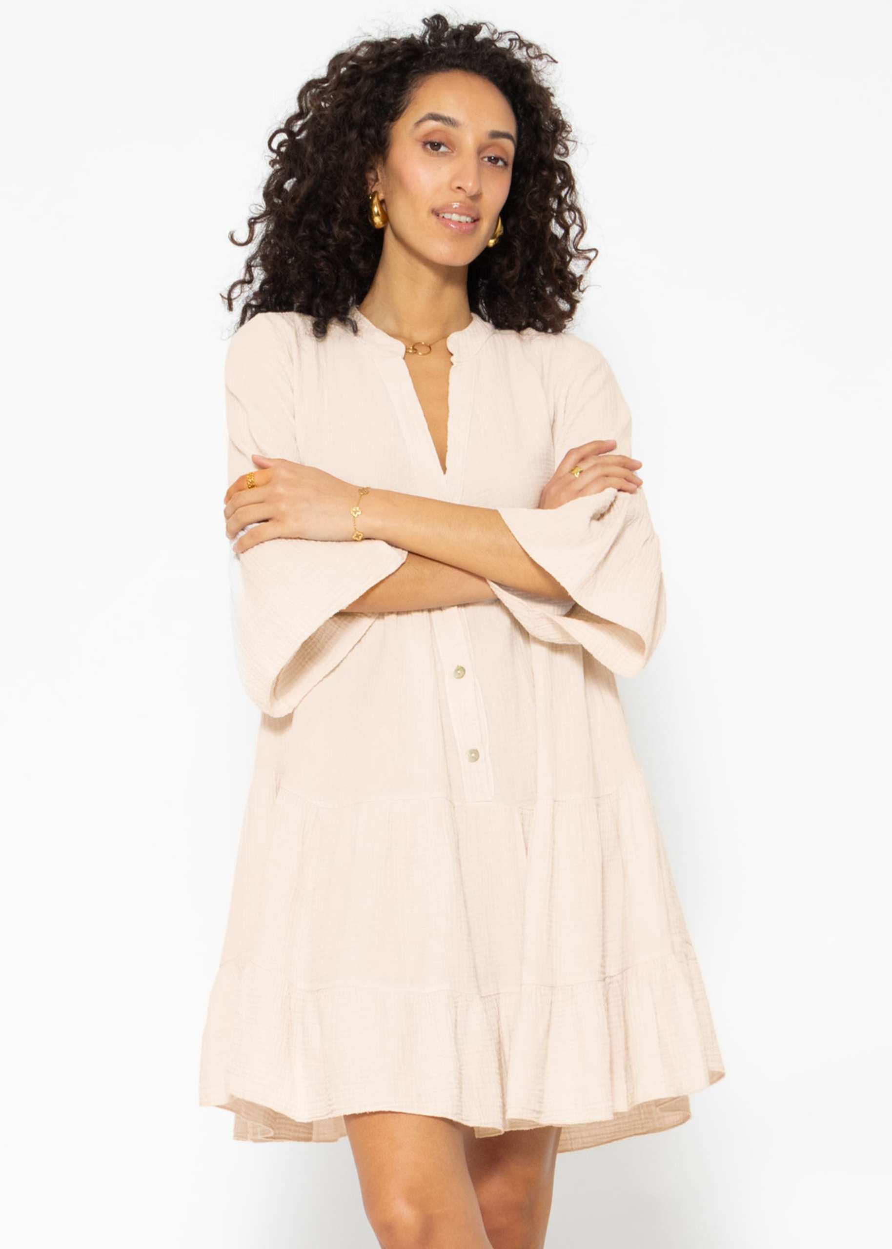 Muslin dress, light beige