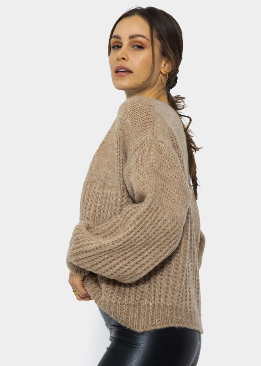 Cardigan with structure - beige