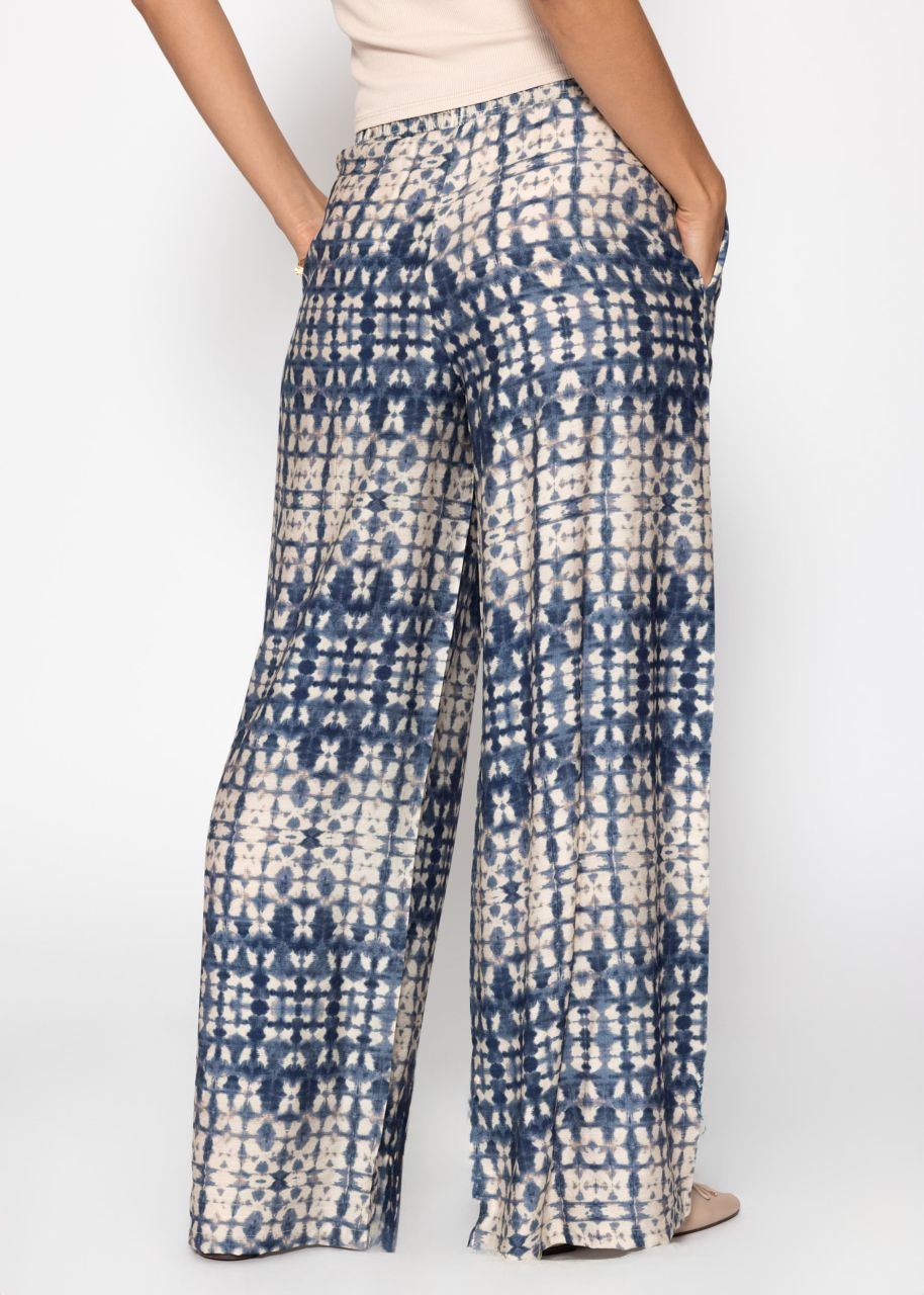 Slip-on trousers with print - blue