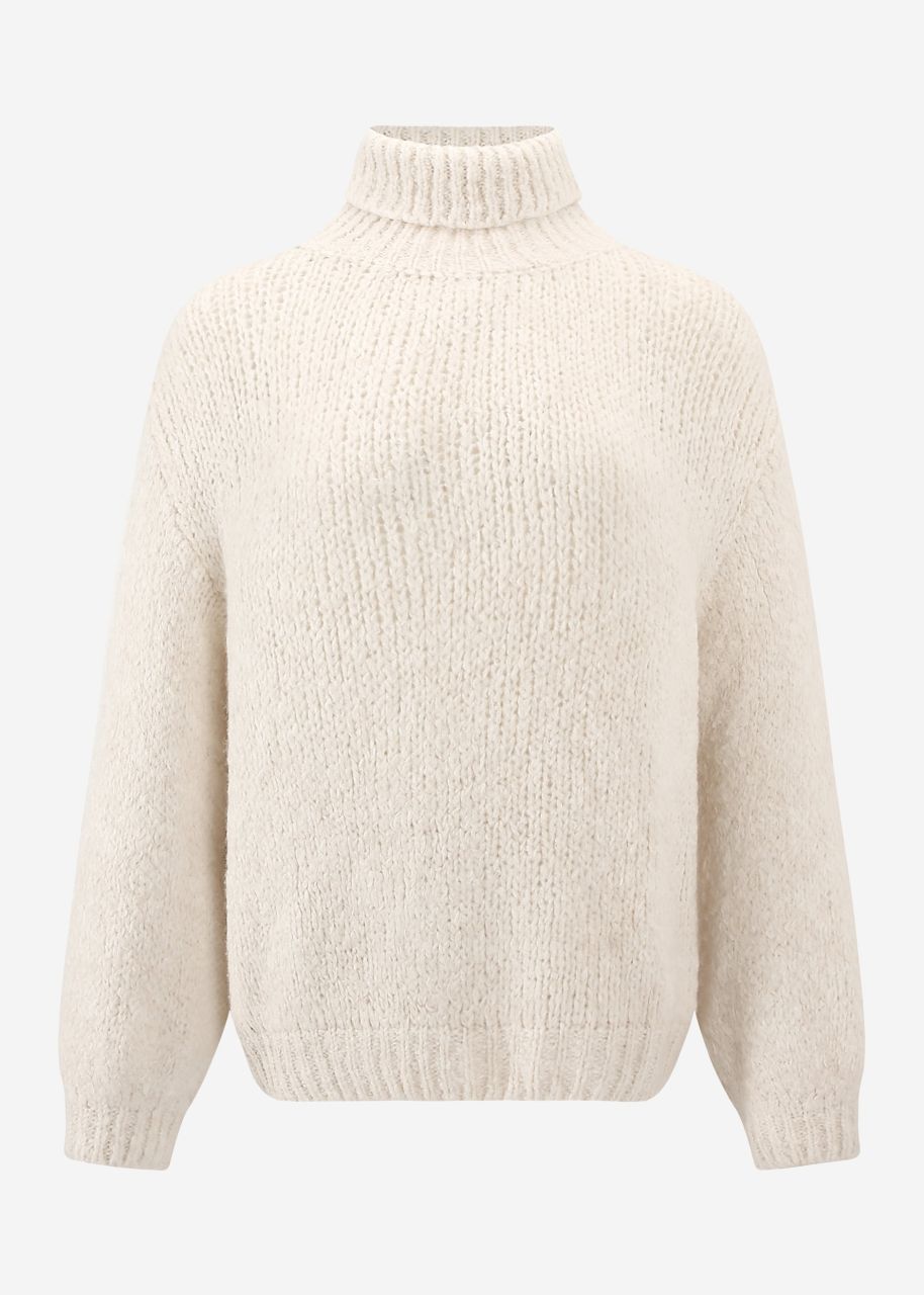 Oversize turtleneck jumper - light beige