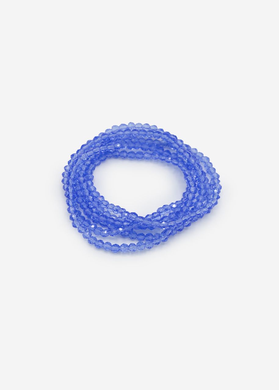 Multi-row bead bracelet - royal blue