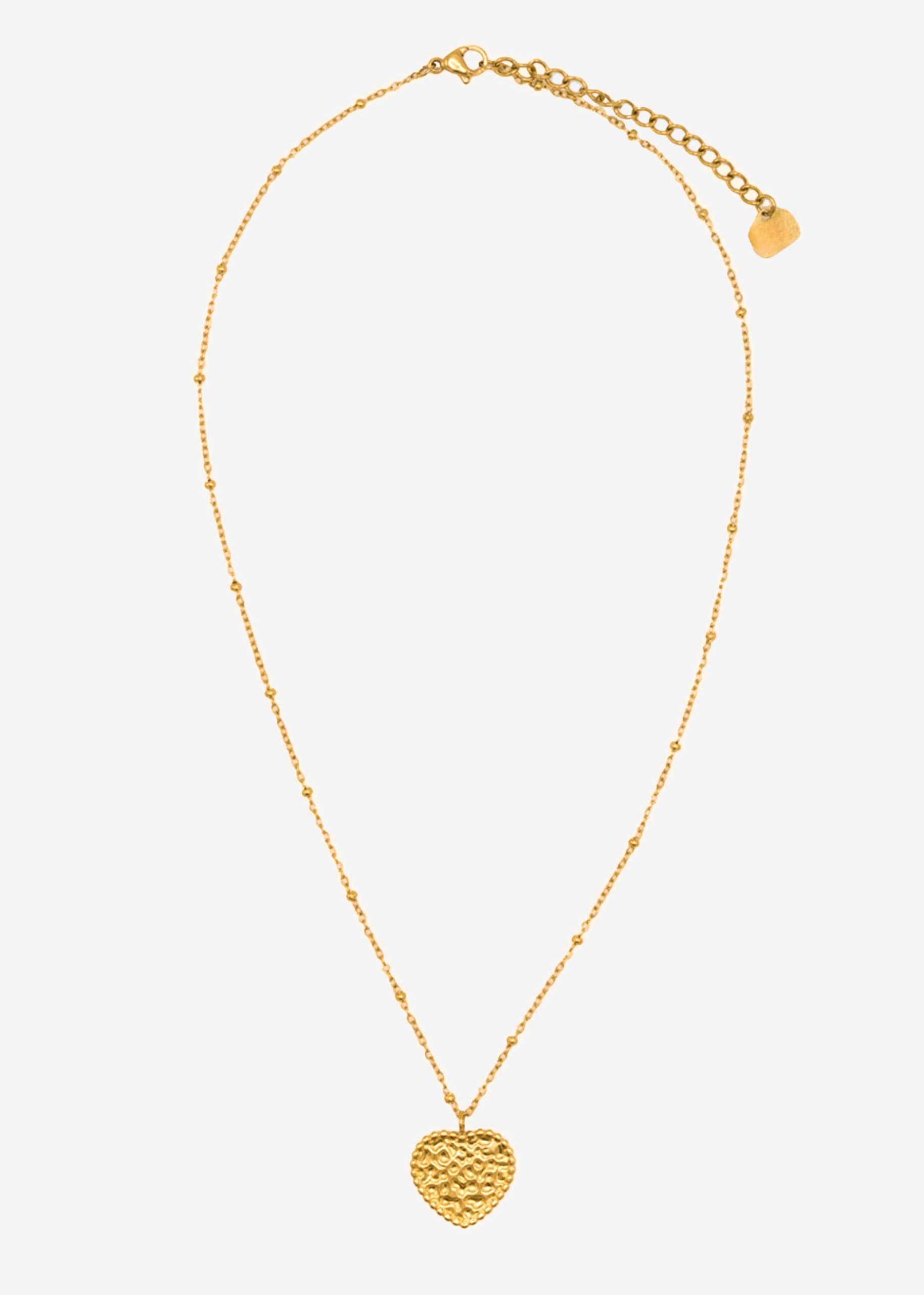 Necklace with heart pendant - gold