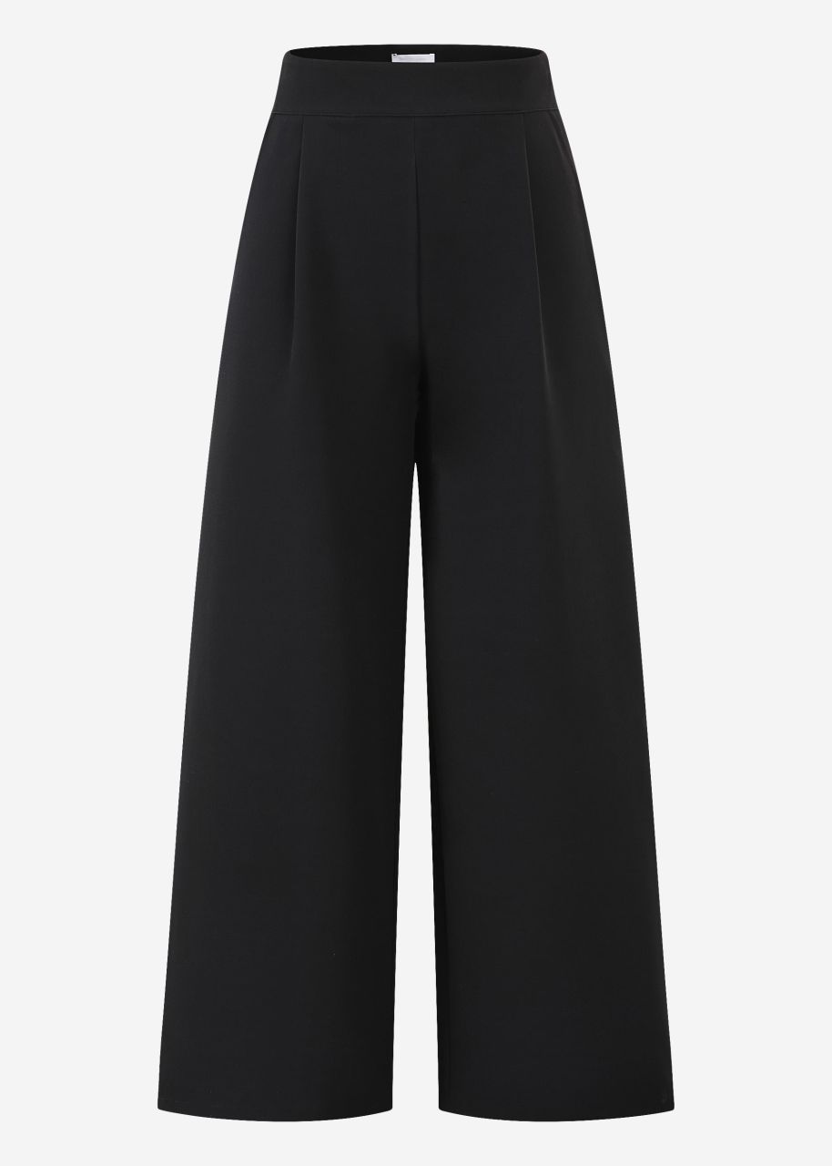 Fabric trousers with side zip - black