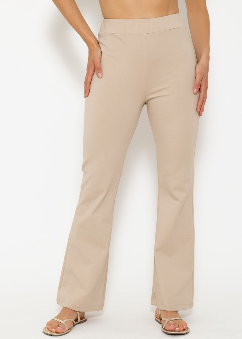 Flare jersey pants - beige