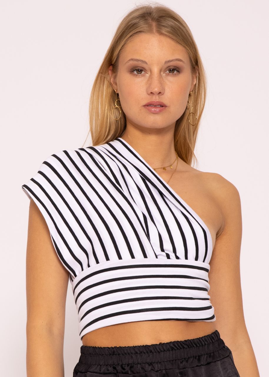Multiway-top, striped, black/white