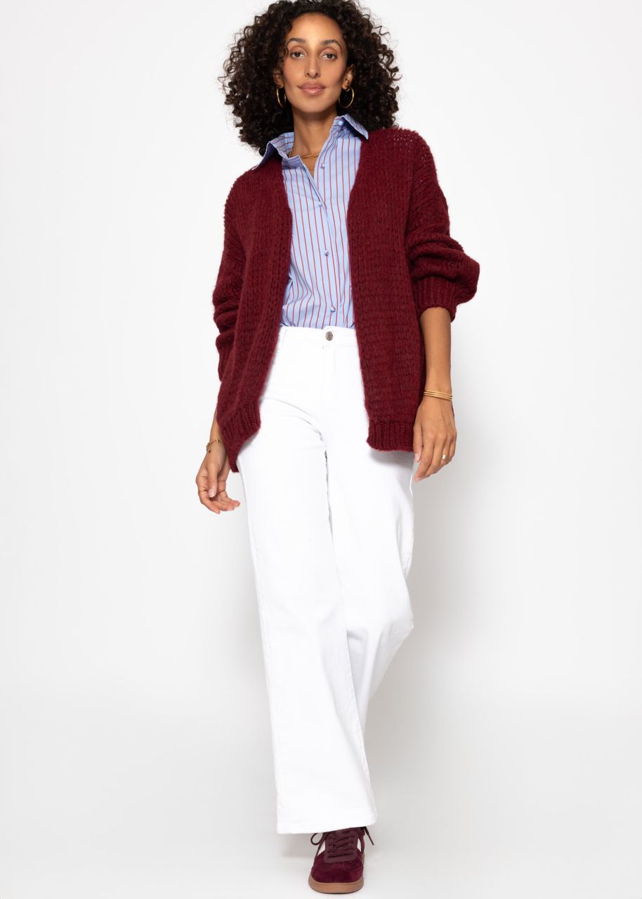 Oversize cardigan - burgundy red