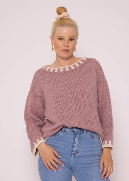 Jumper with offwhite details, pink