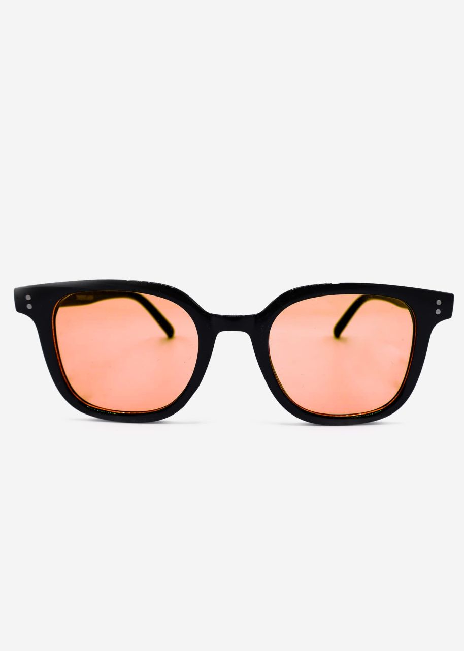 Black sunglasses with orange tinted lenses - black