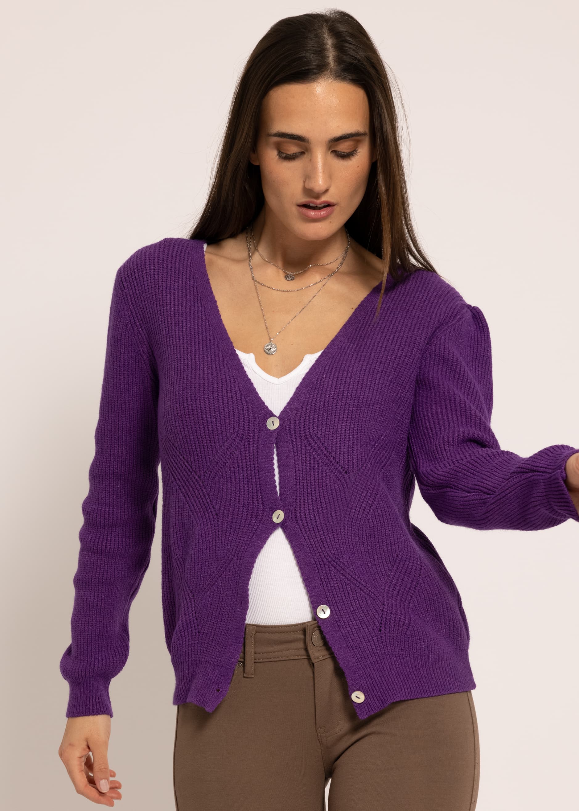 doneren Product reflecteren Cardigan with buttons, purple | Pullover and Knits | Tops | Clothing | SALE  % | SassyClassy.com