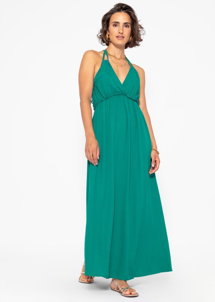 Halter neck maxi dress - green