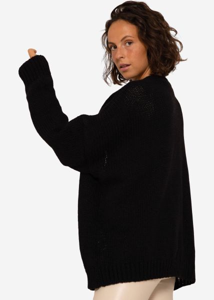 Oversize knit cardigan - black