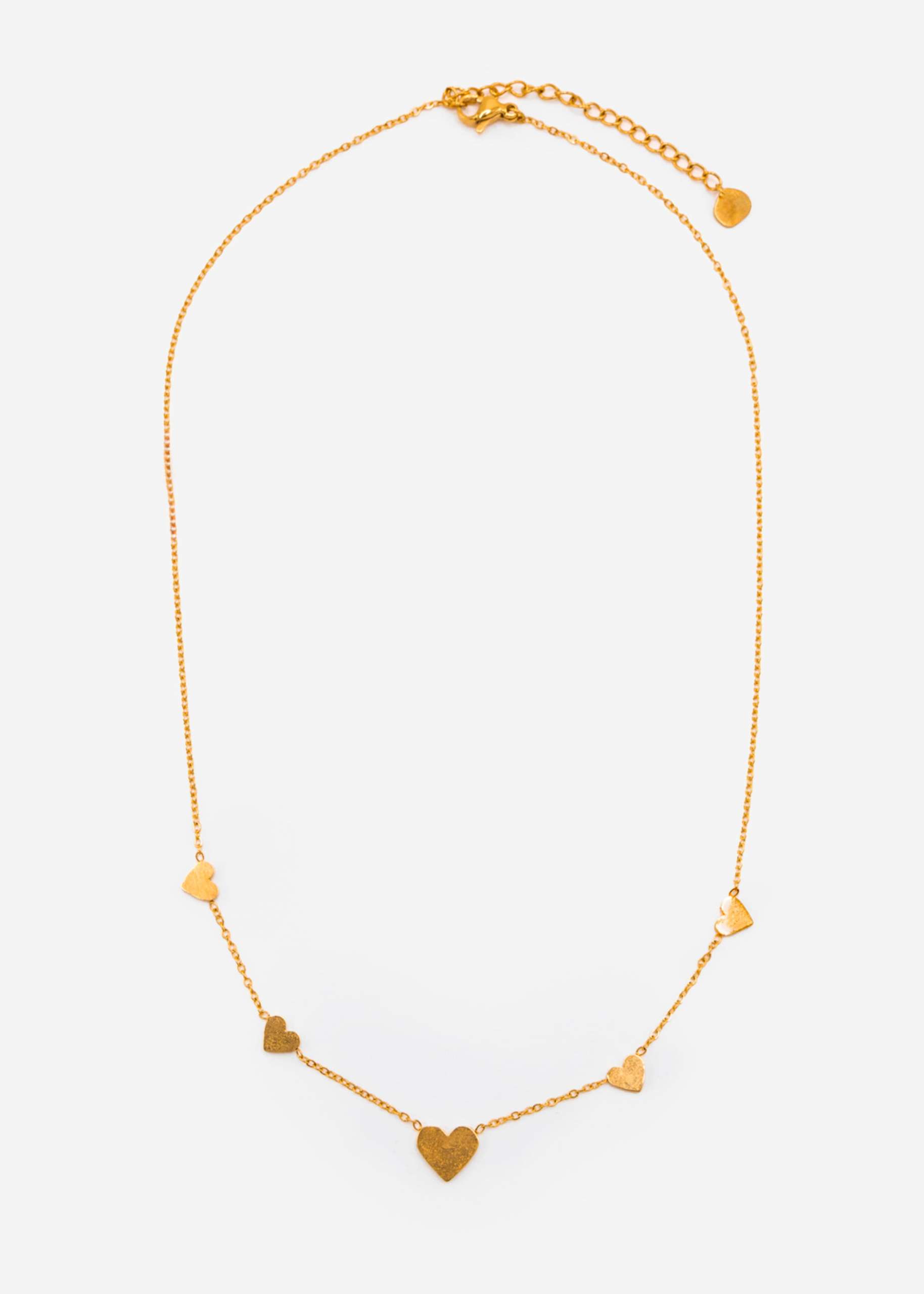 Necklace with hearts - gold