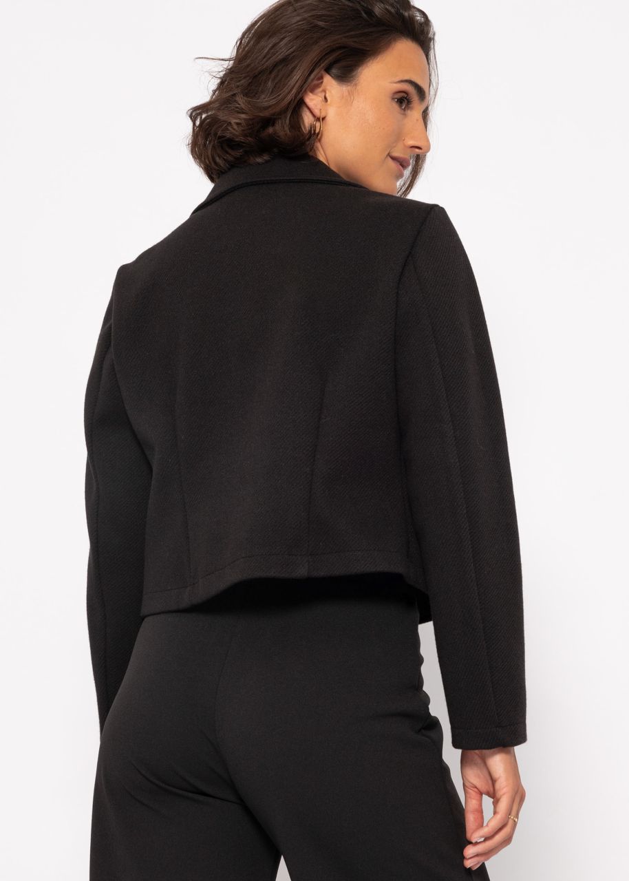 Short jacket with press studs - black