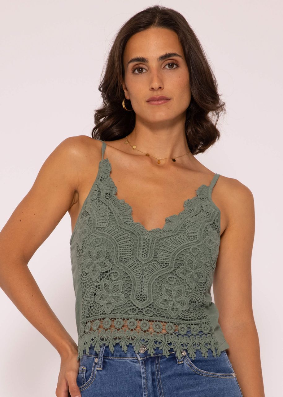 Lace top, green