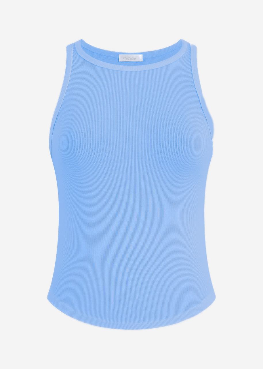 Ribbed tank top - light blue