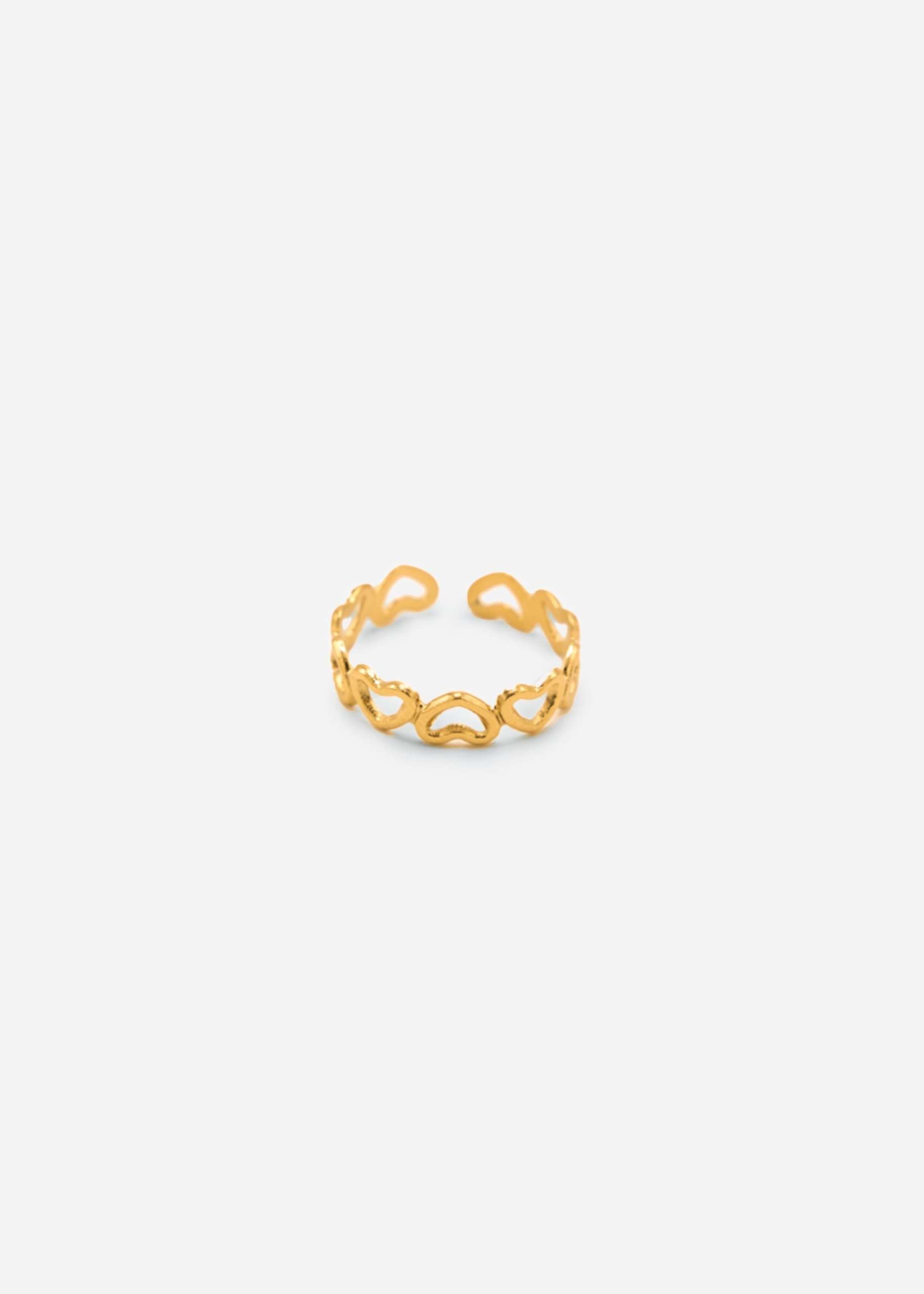 Ring with hearts - gold