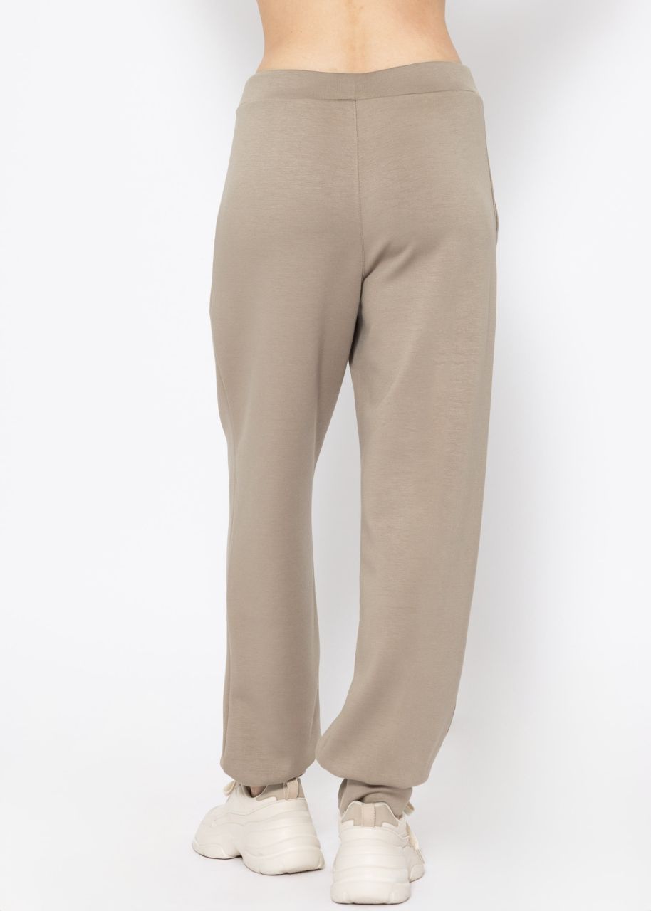 Soft jogging trousers - taupe