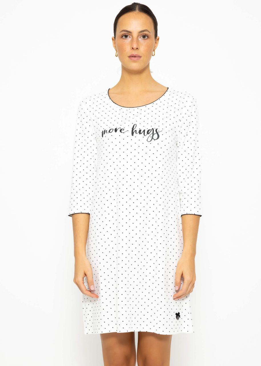 Nightgown with dots - white