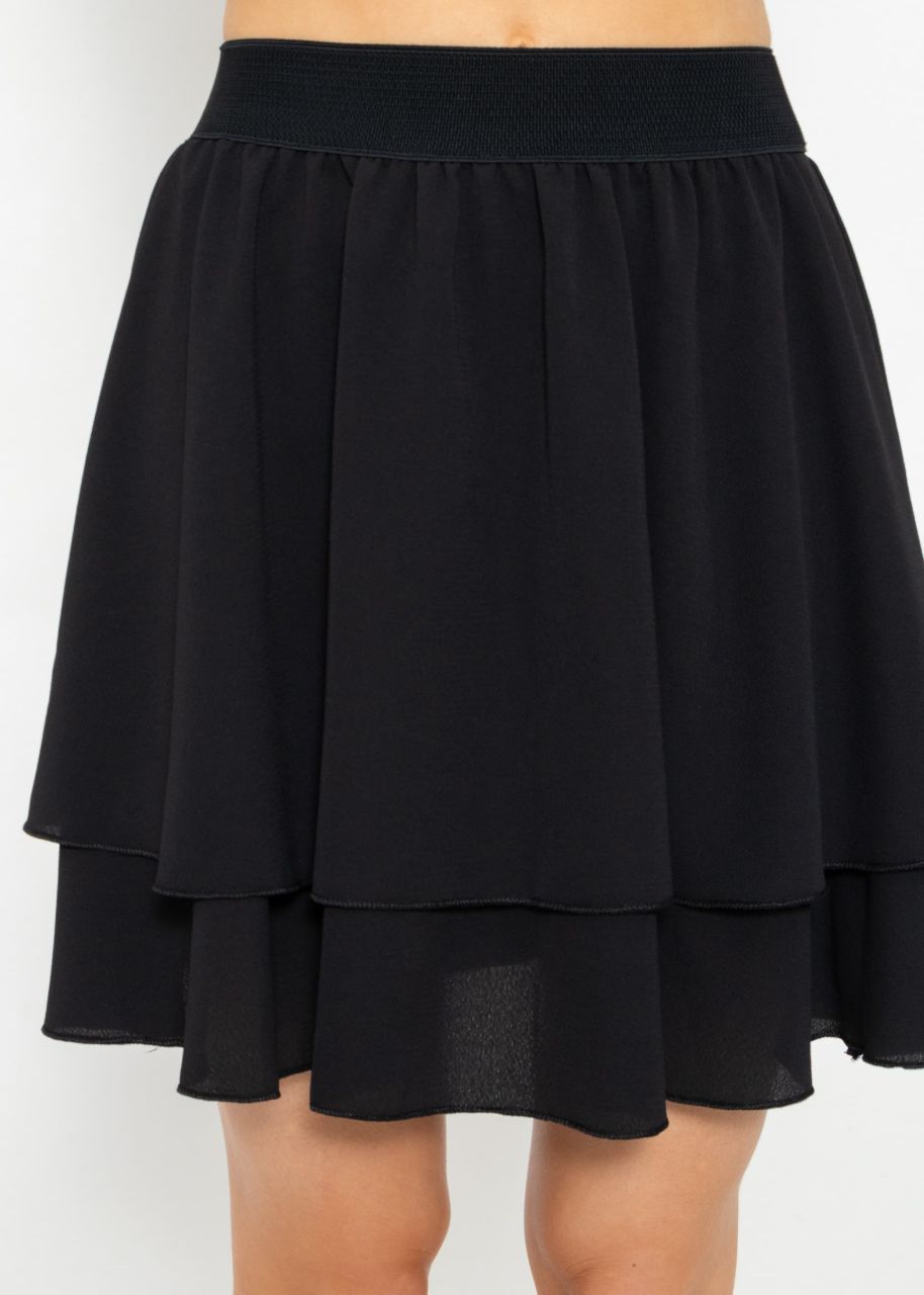 Flounces skirt, black