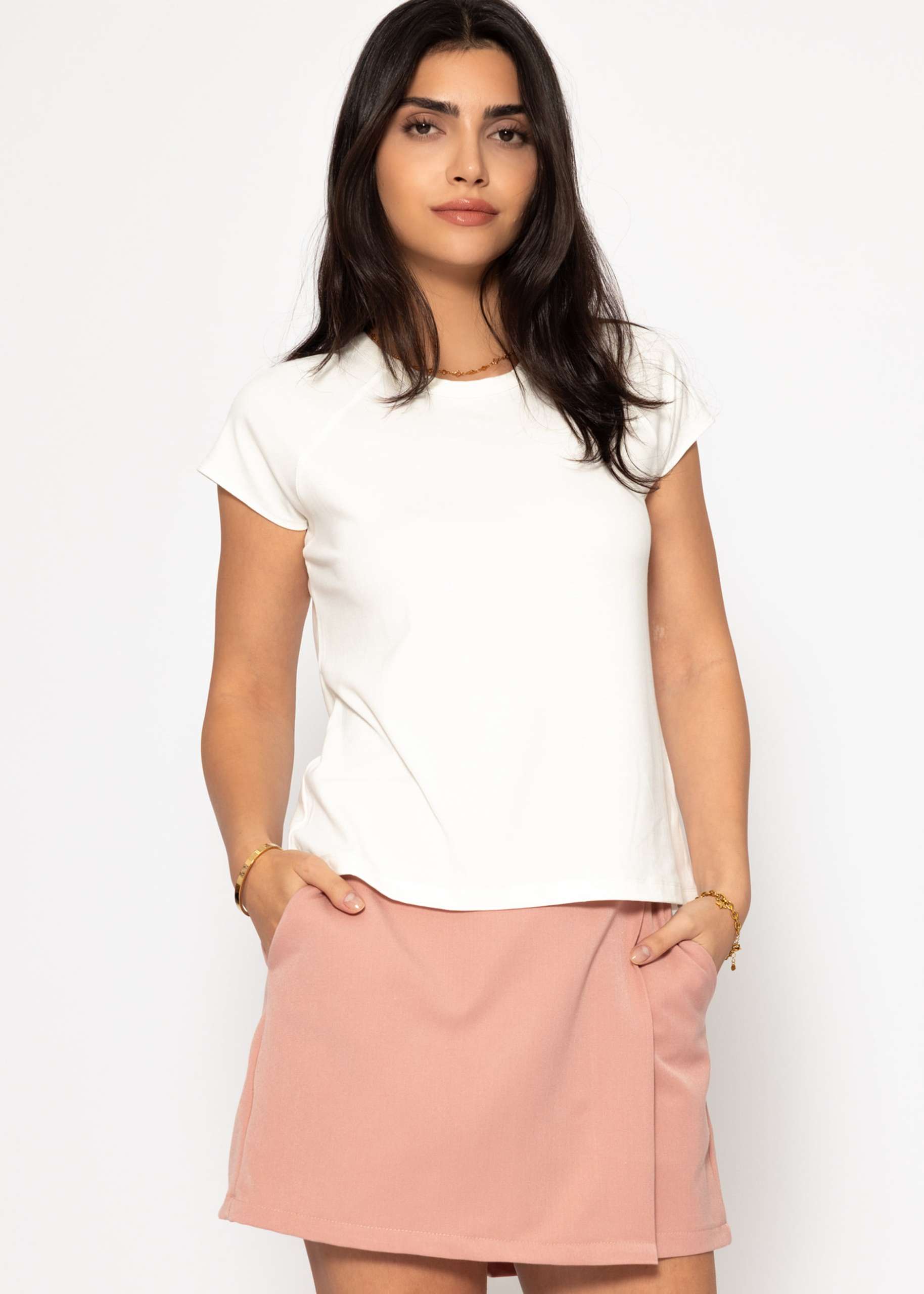 T-shirt with raglan seam - offwhite