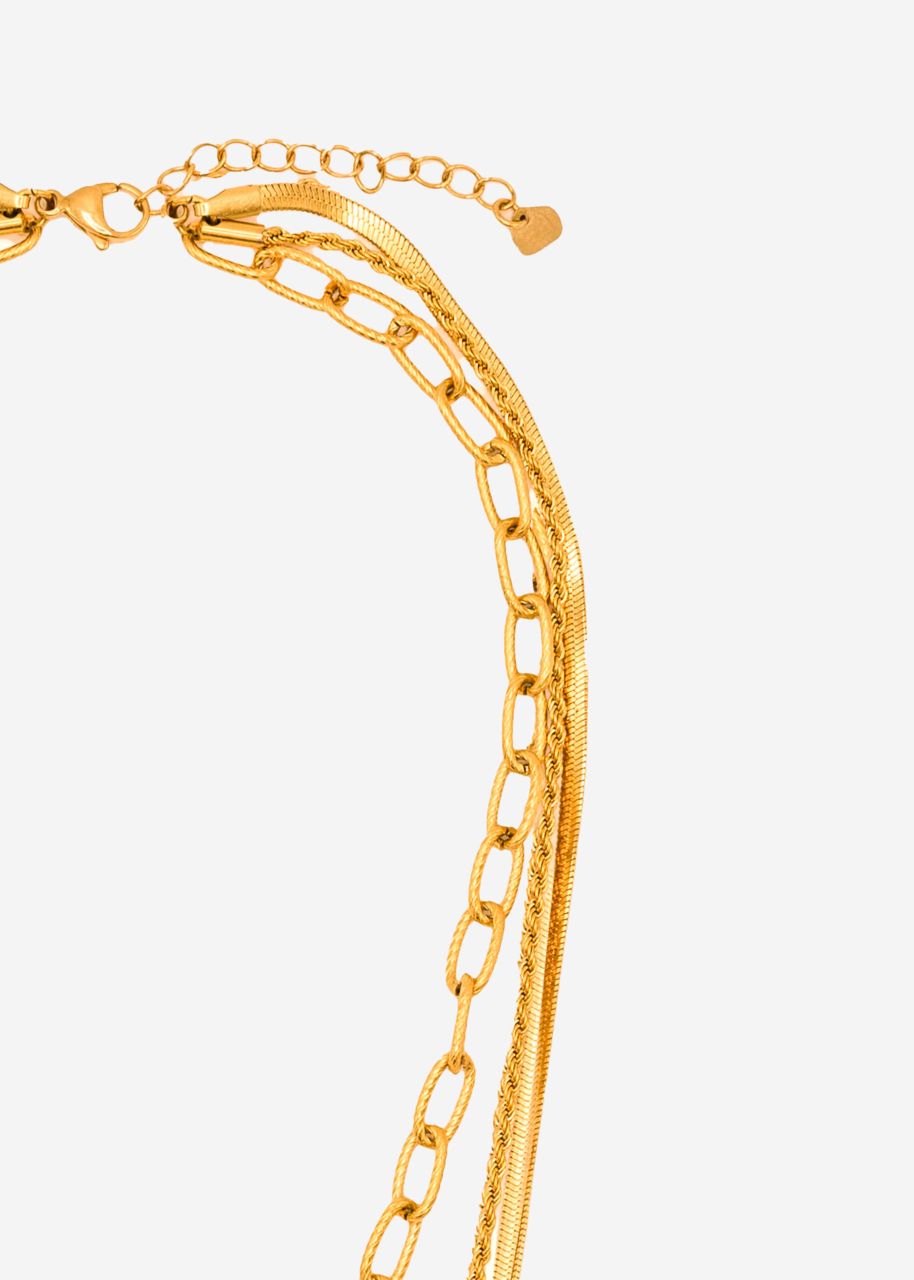 Triple layering chain - gold