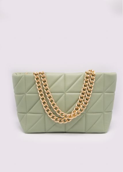Bag with chain handle, light green