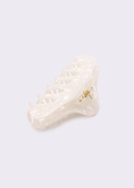 Hair clip in mother of pearl optics, white