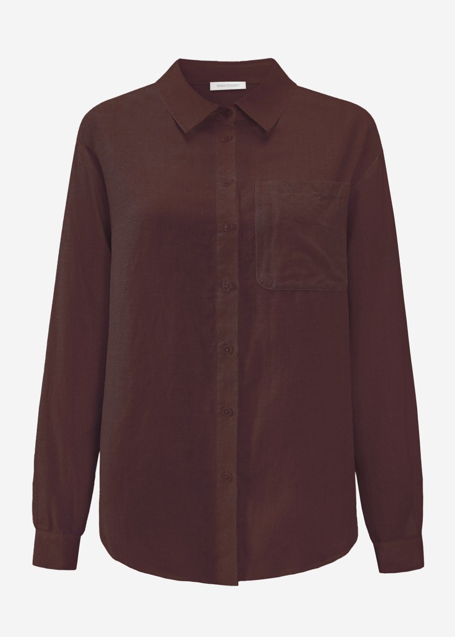 Linen shirt blouse - brown
