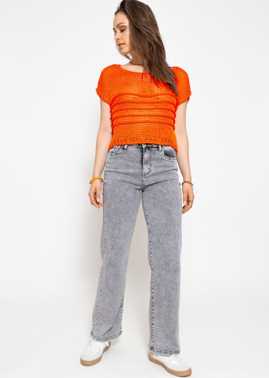 Chunky crop sweater - orange