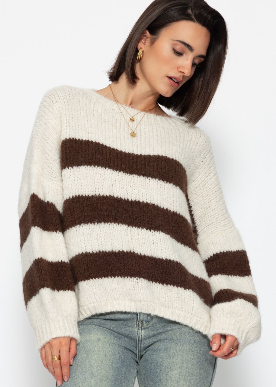 Striped oversize sweater - offwhite