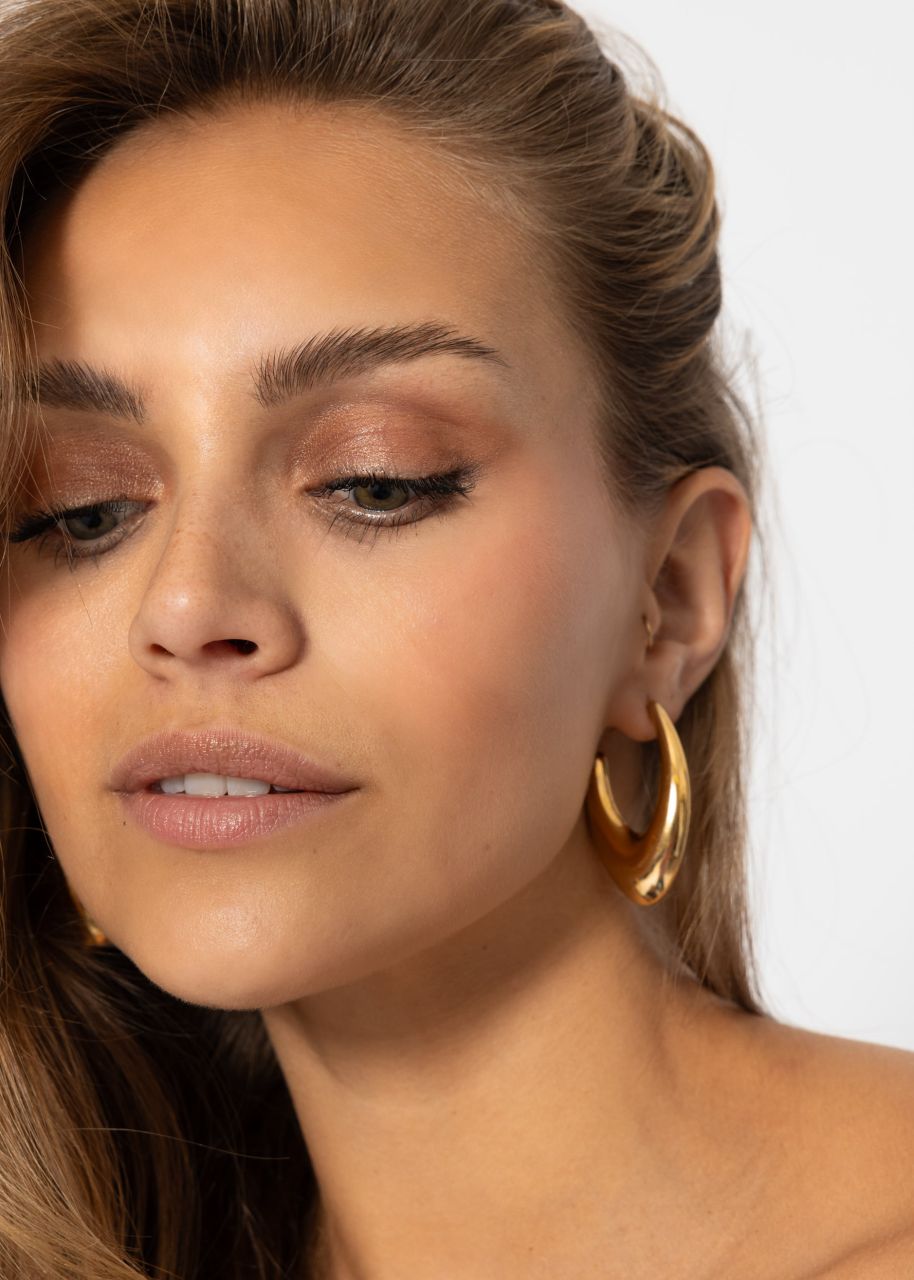 Oval stud earrings - gold