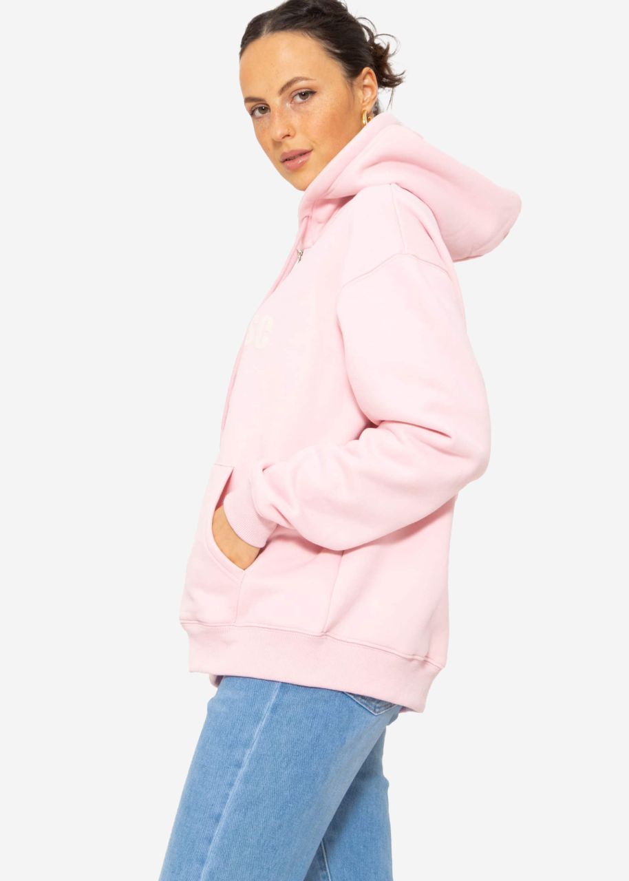 Sweat jacket with hood - pink