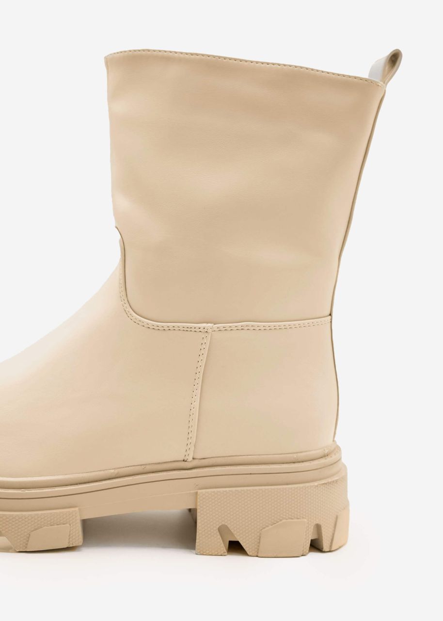 Combat boots, beige