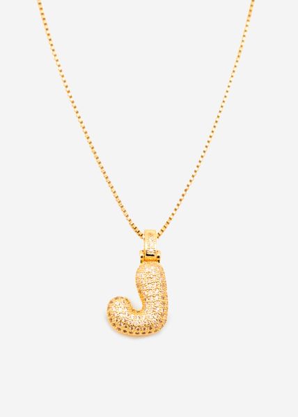 Letter chain - J - gold