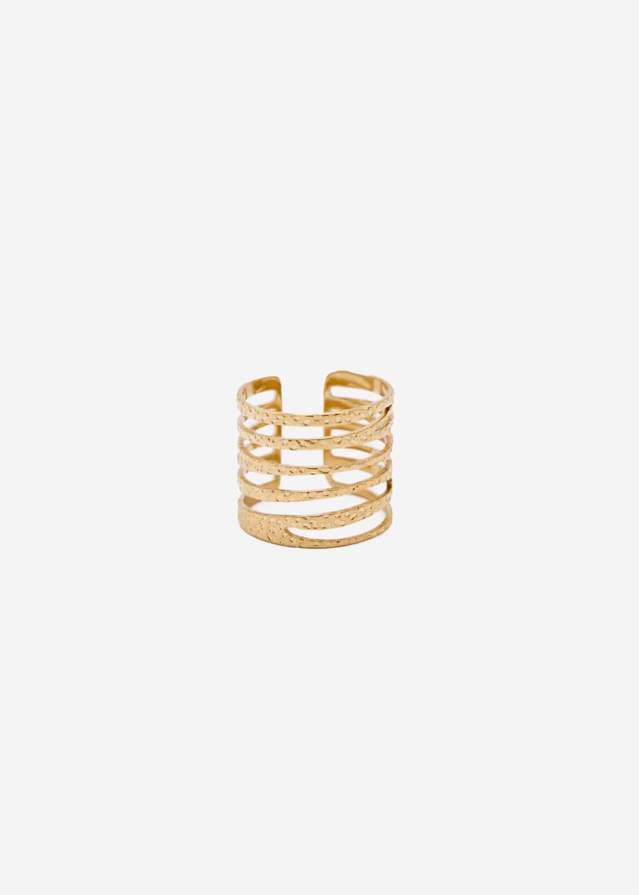 Ring in hammered look, gold