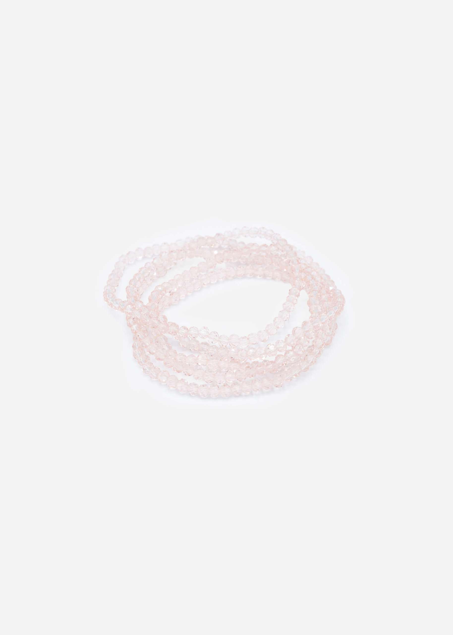 Multi-row bead bracelet - pink