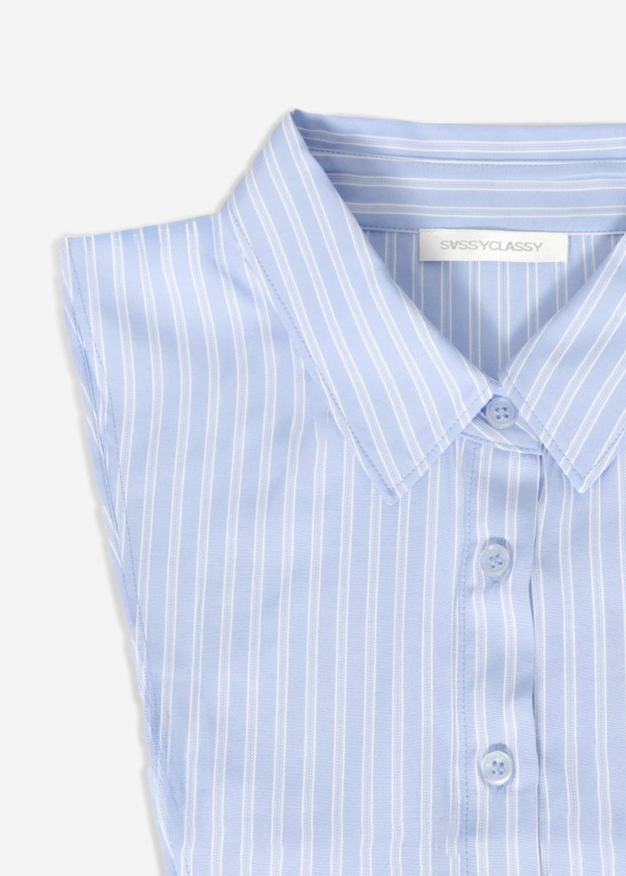 Blouse insert, striped - blue