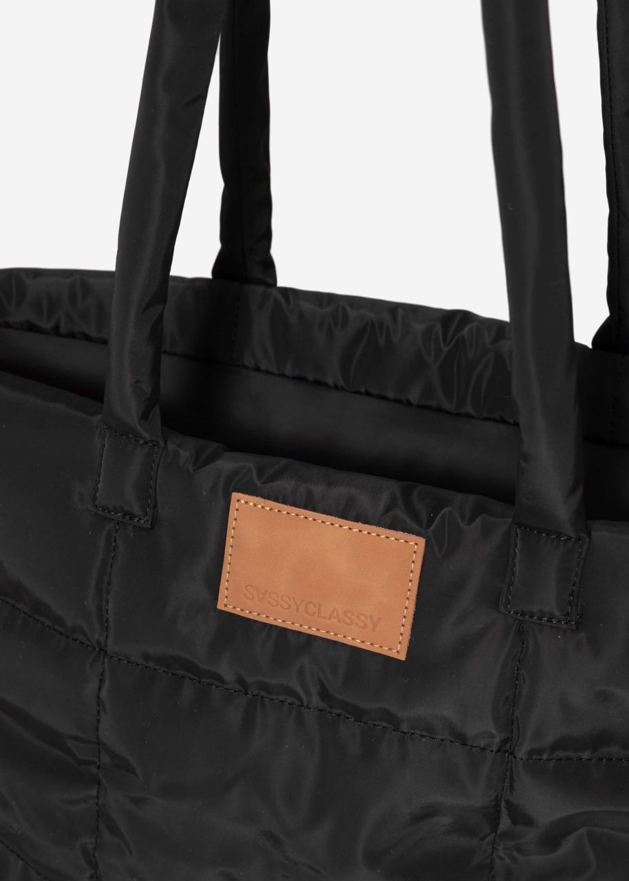 Quilted XL shopper - black