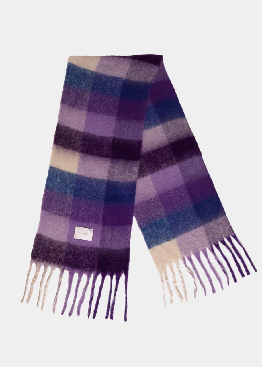 Colourful plaid scarf - purple