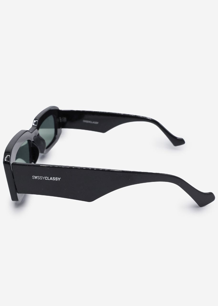 Sunglasses with wide temples - black