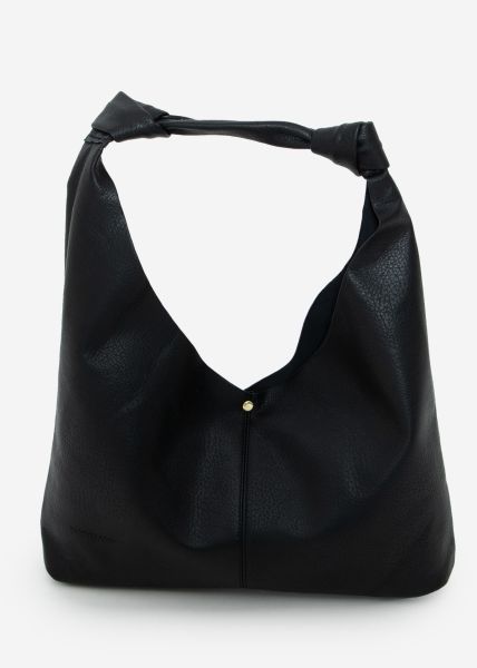 Shopper with knot detail - black