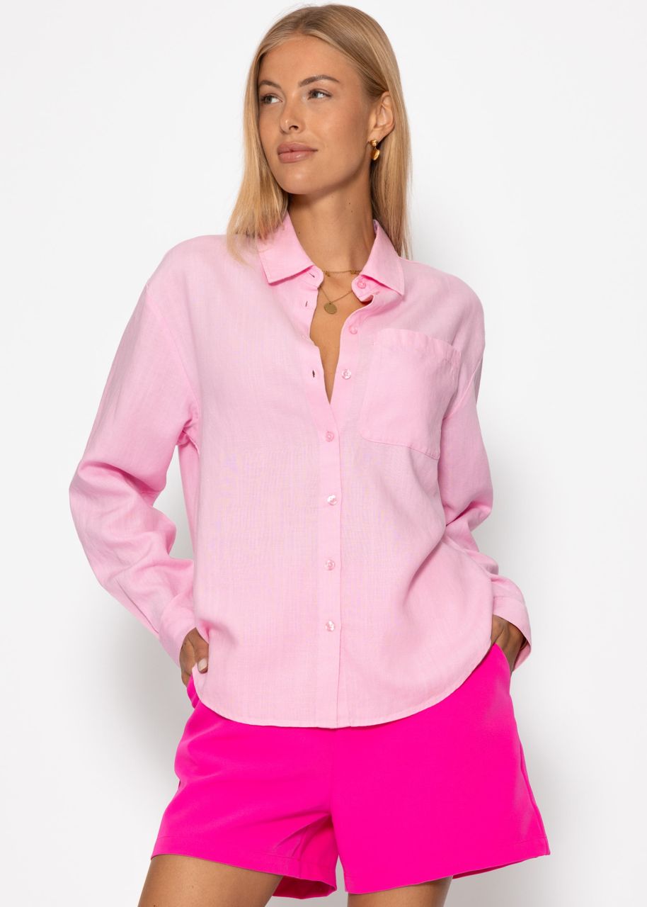Linen shirt blouse - pink