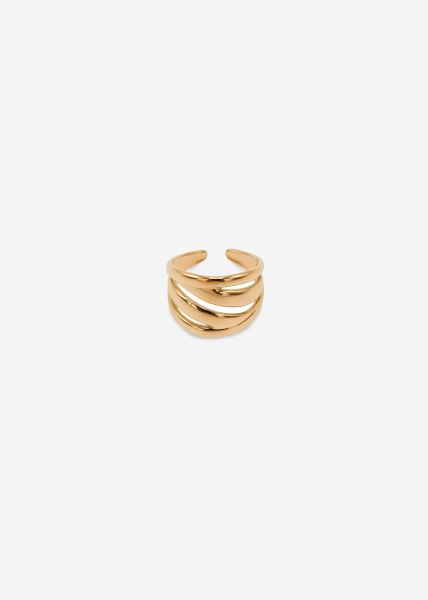 Wide, intertwined ring - gold