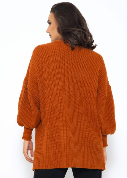 Soft knit cardigan with pockets - red