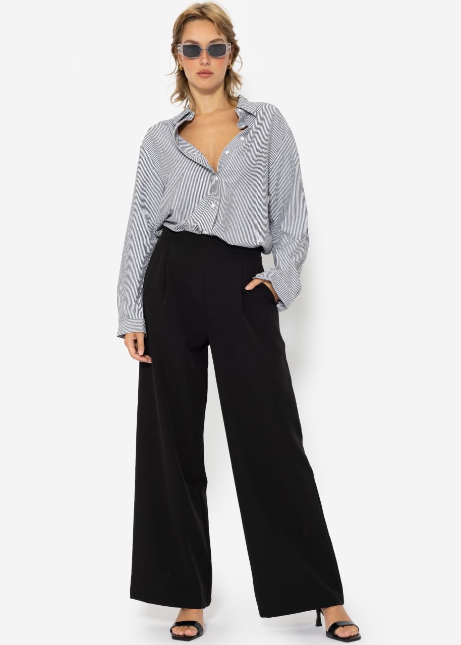 Fabric trousers with side zip - black