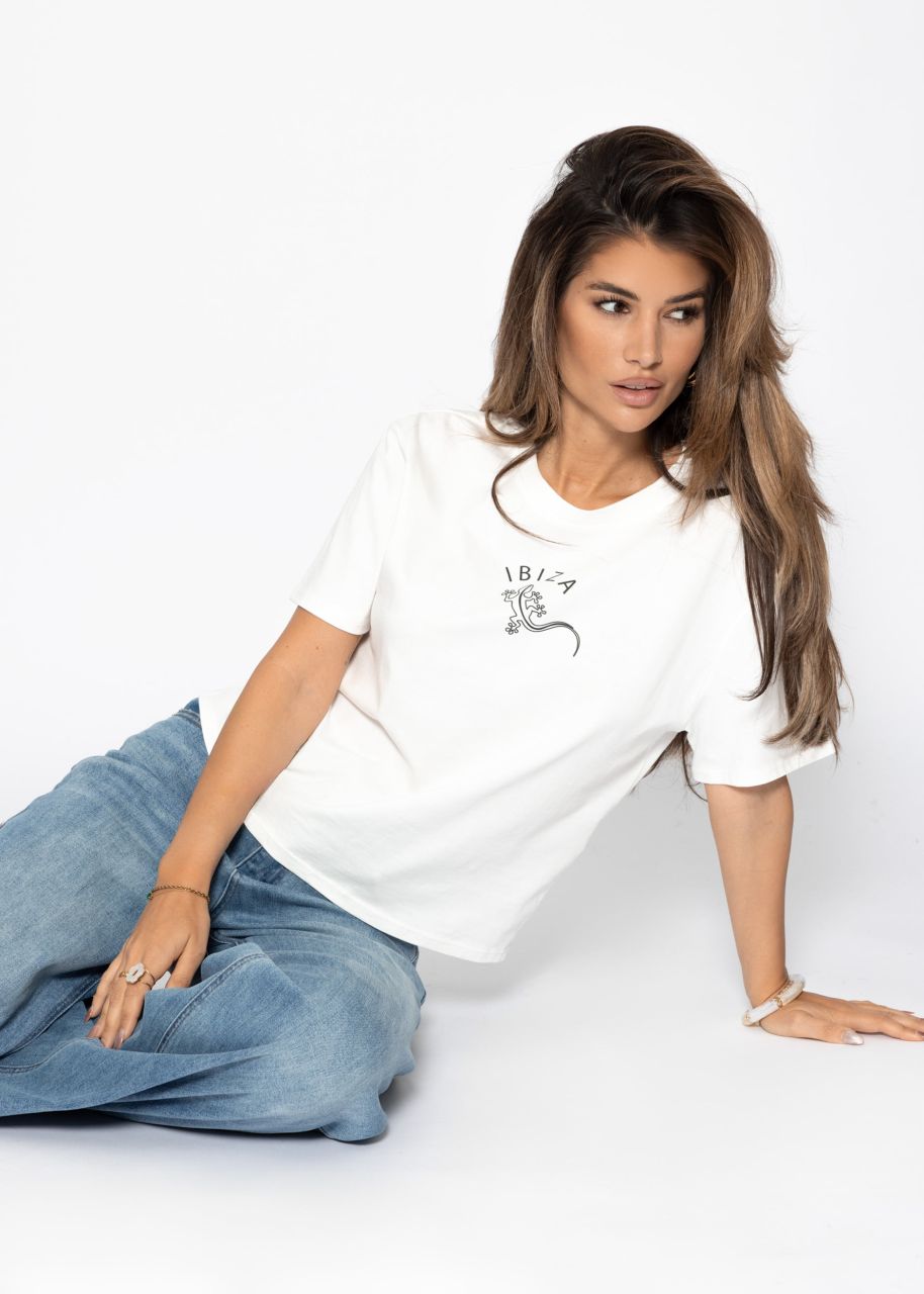 T-shirt with Ibiza print - offwhite