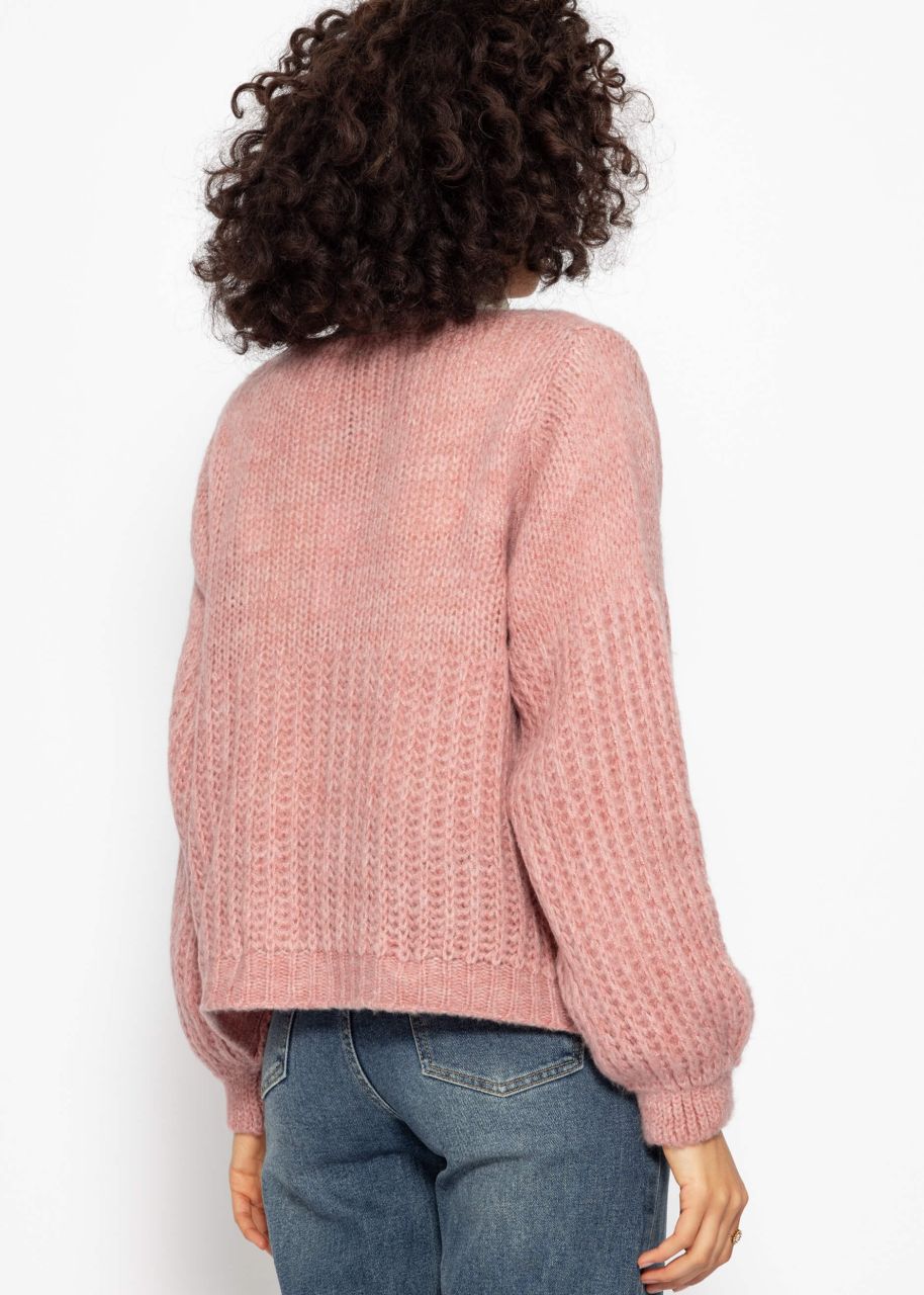 Cardigan with structure - dusky pink