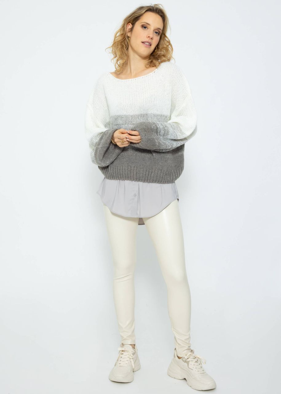 Blouse skirt in satin - taupe