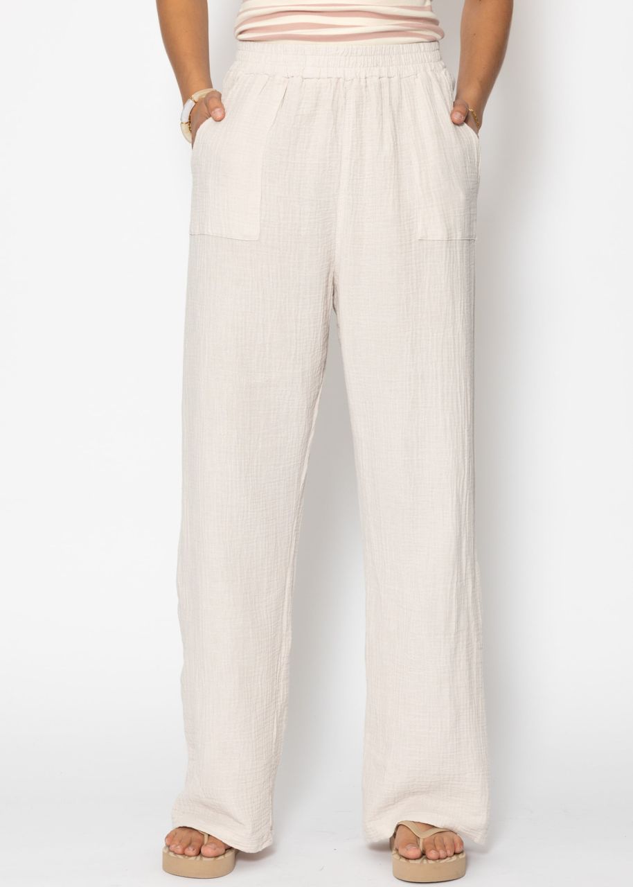 Muslin trousers - light beige