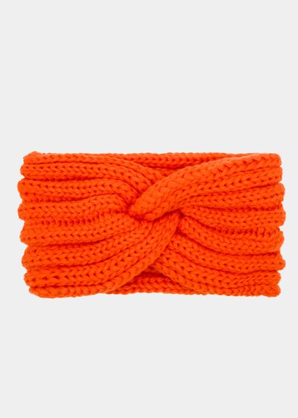 Ribbed knit headband - orange